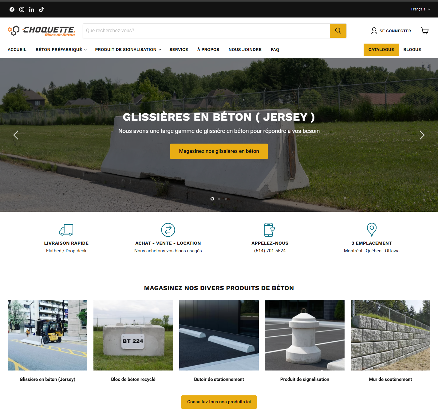 Aperçu du site Blocs de Béton